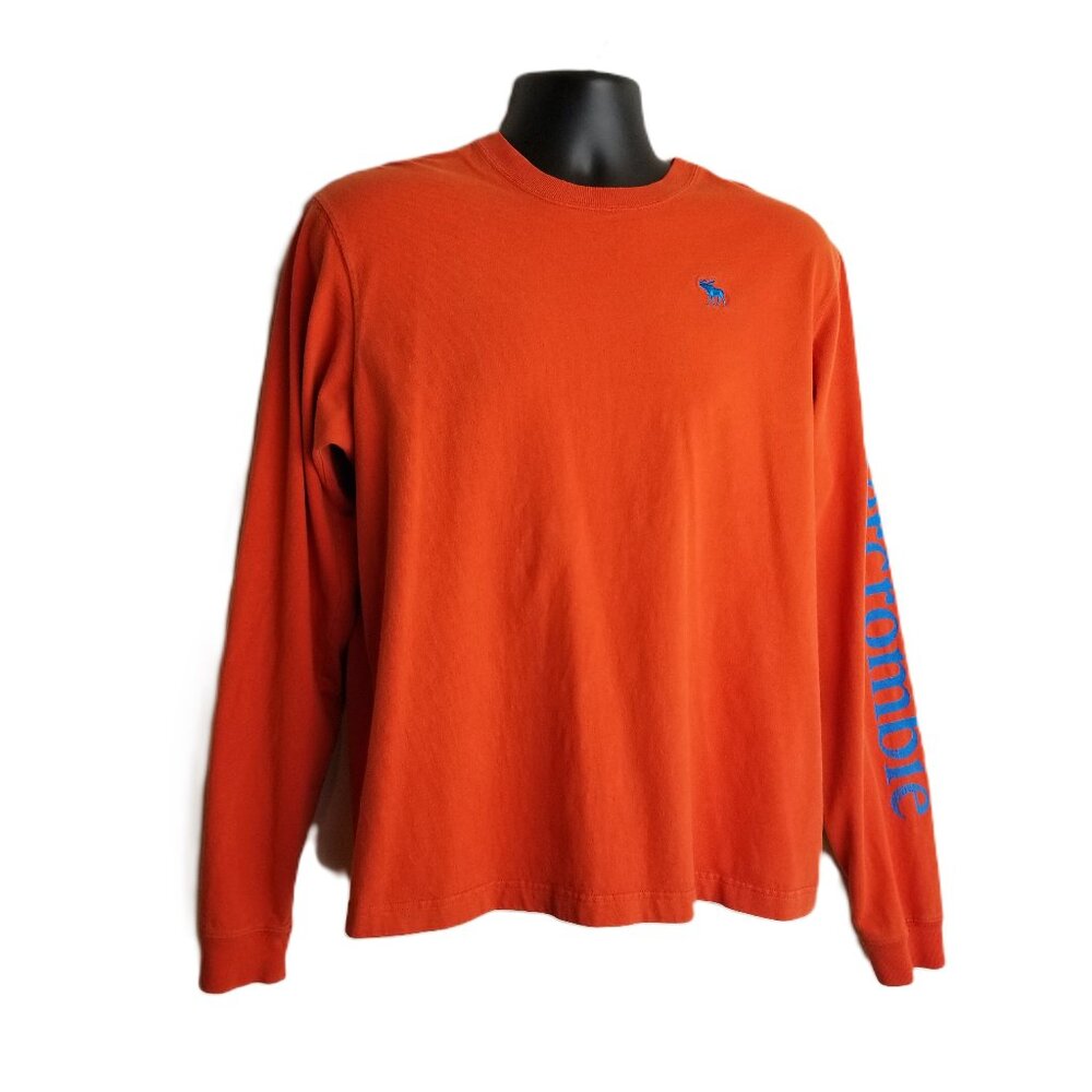 Abercrombie Fitch Muscle Fit Long Sleeve Tee Y2K Preppy Logo Size Large